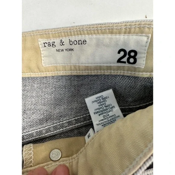 Rag and Bone Maya High Rise Ankle slim Jeans Size 28 Black Stone Wash Button B10 - Picture 6 of 9